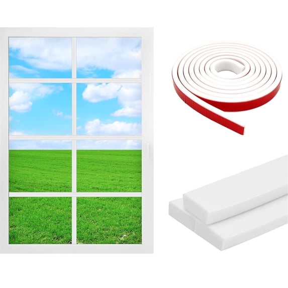 Tutuviw Window Grid Kit, 78.7in White Window Grille Inserts Self-Adhesive Peel and Paster Molding Trim for Walls, Flexible Window Mullions Decoration for Window Frames, Borders, Tiles