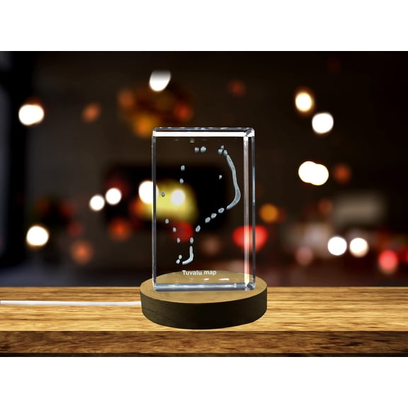 Tuvalu 3D Engraved Crystal 3D Engraved Crystal Keepsake/Gift/Decor/Collectible/Souvenir