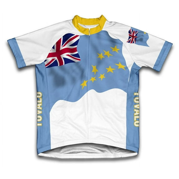 Tuvalu Flag Short Sleeve Cycling Jersey for Men - Size XL