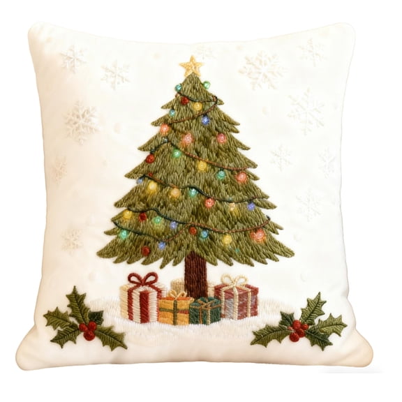 Tuvgenk 18x18 In Throw Pillow Covers Flax Indoors Pillowcases Furry Tree Gold for Patio