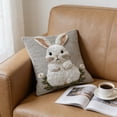 thumbnail image 1 of Tuvgenk 18x18 In Throw Pillow Covers Indoors Polyester Embroidered Pillowcases Multicolor Decor Rabbit for Patio, 1 of 6