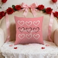 thumbnail image 1 of Tuvgenk 18x18 Inch Heart Shaped Pattern Pillow Cover Valentines Day Linen Cushion Case with Zipper Closure Home Decor, 1 of 6