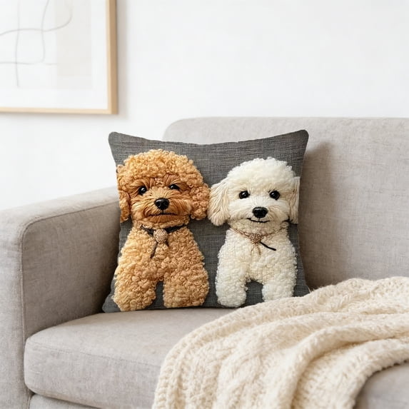 Tuvgenk 18x18in Throw Pillow Covers Multicolor Decorative Pillow Covers Dog Animal Sofa Farmhouse Square Washable