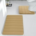 thumbnail image 1 of Tuvgenk 2 Piece Bath Mat Set Non Slip Absorbent Toilet Rugs Taupe U Shaped Large Bathroom Area Rug for Tub, 1 of 8