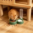 thumbnail image 1 of Tuvgenk 2-in-1 Cat & Dog Bowl Set with Automatic Water Dispenser & Food Tray Non-Slip Pet Feeder 10.63" Green, 1 of 6