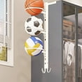 thumbnail image 1 of Tuvgenk 27x8x7 inch Basketball Storage Rack No Nail Stable Multi Layer Floating Shelf Iron Strong Load-Bearing Rust Resistant for Basketball Soccer, 1 of 6