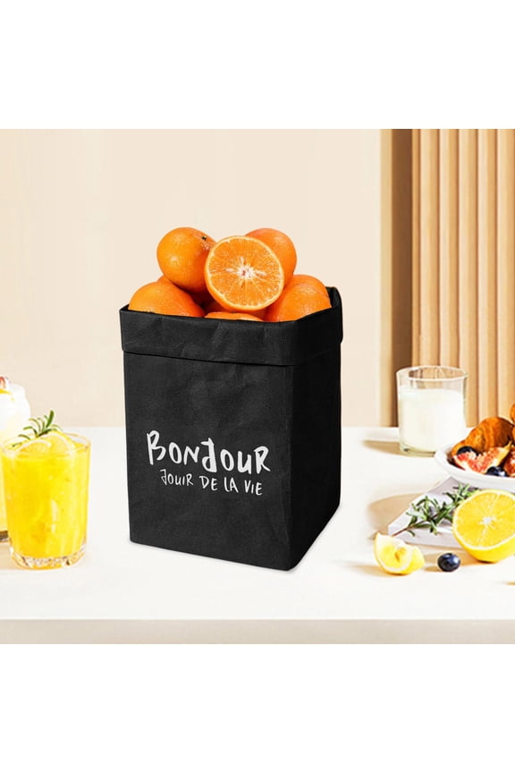 3.9*3.9*5.7 In Paper Storage Bags Thickened Water Resistant Durable Black Storage Bags Zipper Practical Multifunction for Home Use
