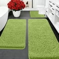 thumbnail image 1 of Tuvgenk 3 Piece Bathroom Rug Set Water Absorbing Non Slip Bath Mat Set Green Bathroom Mats and Rugs for Shower(47x16 inch,24x16 inch,20x16 inch), 1 of 9