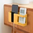 thumbnail image 1 of Tuvgenk 360° Wrap Remote Control Storage Box No Nail Wall Mounted 7x4 inch Charging Stand Space Saving Multi-Functional Yellow for Living Room, 1 of 6