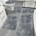 thumbnail image 1 of Tuvgenk 5 Piece Bath Mat Set Water Absorbing Non Slip Toilet Rug Bathroom Gray Large U Shaped Area Rugs for Tub, 1 of 8