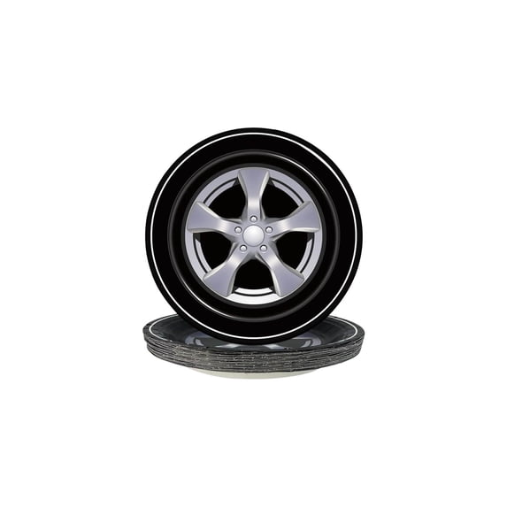 Tuvgenk 7 In Disposable Dinner Platess Racing Party 24 Pc Round Dinner Plates Stackable Party Fancy Plates