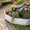thumbnail image 1 of Tuvgenk 9.6 x 3.9 in Yard Garden Fence White Resin, Landscape Edging Easy Assembly for Landscape Panels, Patios with Ground Stakes, 1 of 6