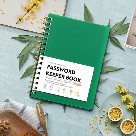Tuvgenk A6 Spiral Notebook Plastic Personal Locking Green Subject Notebook Solid Thick Travel Diary