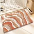 thumbnail image 1 of Tuvgenk Absorbent Bath Mat Quick Dry Non Slip Bathroom Rugs 1x2 Orange Large Rectangle Plush Floor Mat for Tub, 1 of 6