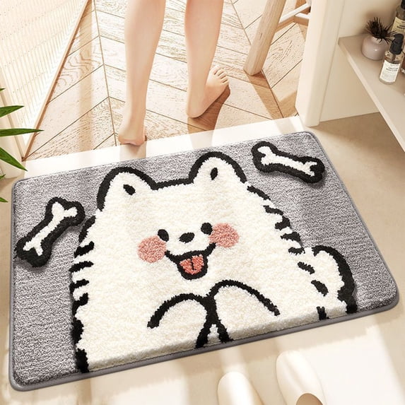 Tuvgenk Absorbent Bath Mats Non Slip Bathroom Rug Novel Animal Shape Pink 2x2 Small Floor Rug for Shower