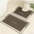 thumbnail image 1 of Tuvgenk Absorbent Bathroom Rug Set 2 Piece Non Slip Quick Dry Toilet Rugs Bathroom Coffee Small U Shaped Floor Mat for Shower, 1 of 6