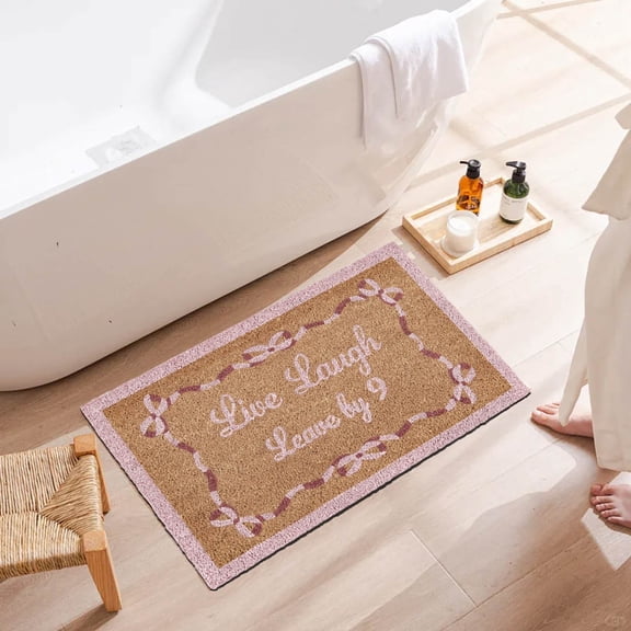 Tuvgenk Absorbent Door Mat Indoor Light Pink Outdoor Floor Mats for Home Stain Resistant Cloth Machine Washable Entryway Rug Rugs for Bedroom