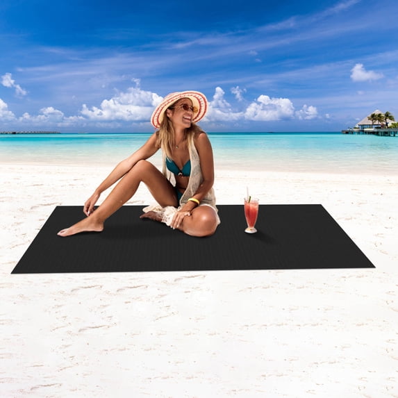 Tuvgenk Beach Blanket Outdoor Waterproof Picnic Blankets Rectangular Washable 7×7 Area Rug for Outdoor Grilling & BBQ
