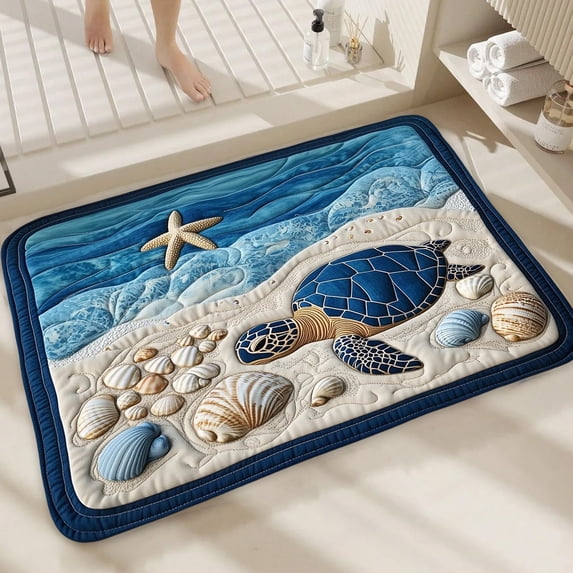Tuvgenk Area Rugs Rectangle Multicolor Soft Turtle Doormats Polyester 23.62x15.75 in Living Room Fuzzy