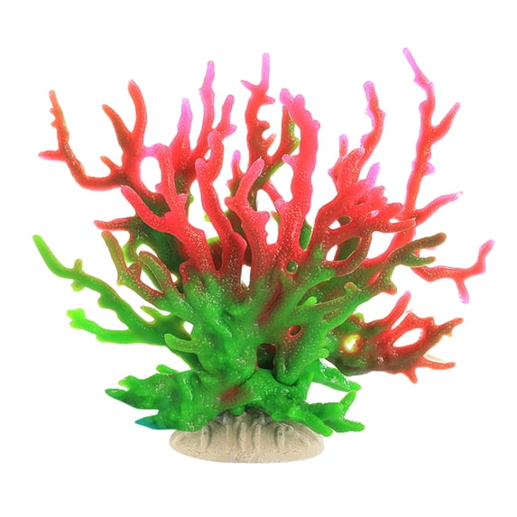 Tuvgenk Artificial Coral Fish Tank Decor Coastal Home Ornament Pink Green Plastic