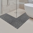thumbnail image 1 of Tuvgenk Bath Mats Non Slip Absorbent Quick Dry Bathroom Rug 4x2 Rubber Long L Shaped Gray Area Rugs for Tub, 1 of 7