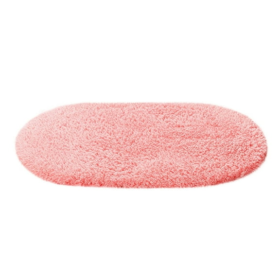 Tuvgenk Bath Mats Non Slip Water Absorbing Bathroom Rug 1x2 Oval Small Cotton Pink Area Rug for Shower