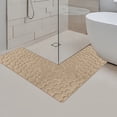 thumbnail image 1 of Tuvgenk Bath Mats Quick Dry Absorbent Non Slip Bathroom Rug Taupe Rubber 4x2 Long L Shaped Area Rugs for Tub, 1 of 7