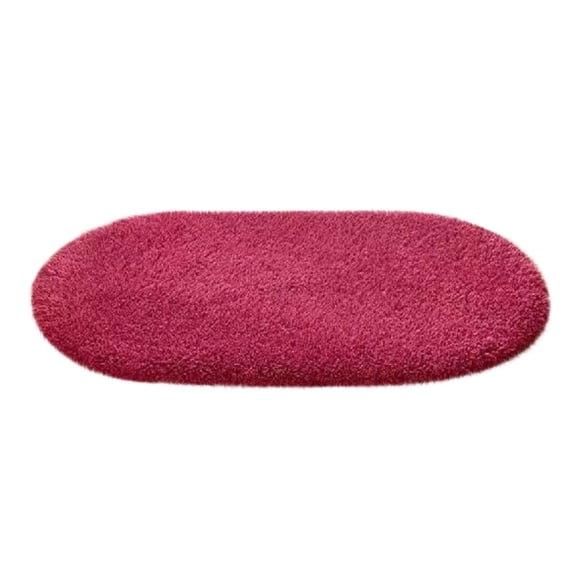 Tuvgenk Bath Mats Water Absorbing Non Slip Bathroom Rug Small Cotton Oval Hot Pink 1x2 Area Rug for Shower