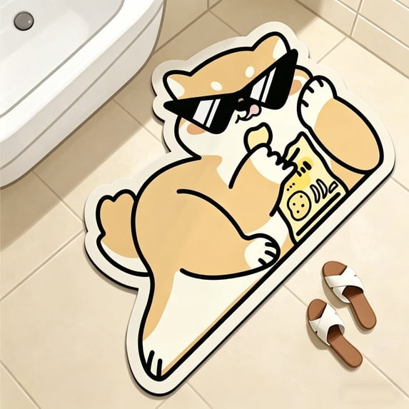 Tuvgenk Bathroom Area Rugs Water Absorbing Cute Floor Mats for Bathroom Animai Print Non-Slip Novelty 20 X 32 in