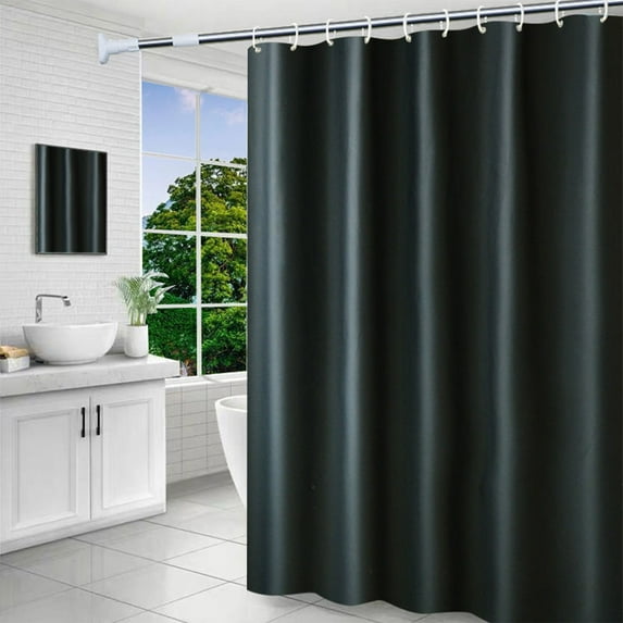 Tuvgenk Bathroom Fabric Shower Curtain Modern Waterproof Bath Curtains Black Weighted Bath Drapes 71x31 inch
