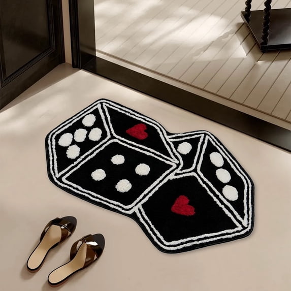 Tuvgenk Bathroom Rugs Cute Black Non Slip Bath Mat for Toilet Area Fast Drying Water Absorbing Fade Resistant Easy To Clean Bathroom Floor Rug