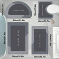 thumbnail image 1 of Tuvgenk Bathroom Rugs Sets 4 Non Slip Gray Bath Rugs Sets for Bathroom Floor U Shaped Quick Drying Machine Washable Floor Mats for Home, 1 of 6