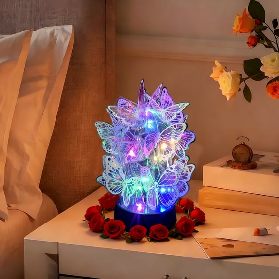Tuvgenk Battery Operated Night Light Butterfly Valentine'S Day Led Lights Bedroom Gift Decorative Lights