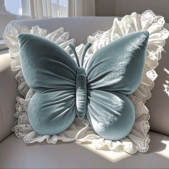 Tuvgenk Butterfly Pillow Decorative Butterfly Shaped Throw Pillows 20" x 16" Soft Plush Cushion Decor for Bedroom Living Room Sofa Couch Pink