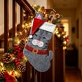 thumbnail image 1 of Tuvgenk Cat Christmas Stocking, 17.7 inch Kitten Xmas Stocking with Santa Hat, Kitty Holiday Decor for Fireplace Mantel Winter Home Party, 1 of 6