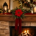 thumbnail image 1 of Tuvgenk Christmas Bow Ribbon Cabinet Hanging Ring, Home Decoration, Christmas Wreath Door Hanging Ornament (1 Flower Style), 1 of 7
