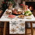 thumbnail image 1 of Tuvgenk Christmas Table Runner Linen Beige Winter Table Runner 13 x 72 inch Snowflake Festive Christmas Decor, 1 of 5