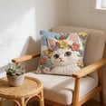 thumbnail image 1 of Tuvgenk Comfort Throw Pillow Covers Cat Square 16x16 in Spring Pillow Covers Decorative Home Animals Embroidered Couch Cushion Covers with Zipper, 1 of 6