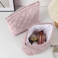 thumbnail image 1 of Tuvgenk Cosmetic Storage Bag Quilted Portable Travel Makeup Pouch Nylon Spandex Lightweight Zipper Closure Handheld Organizer, 1 of 6