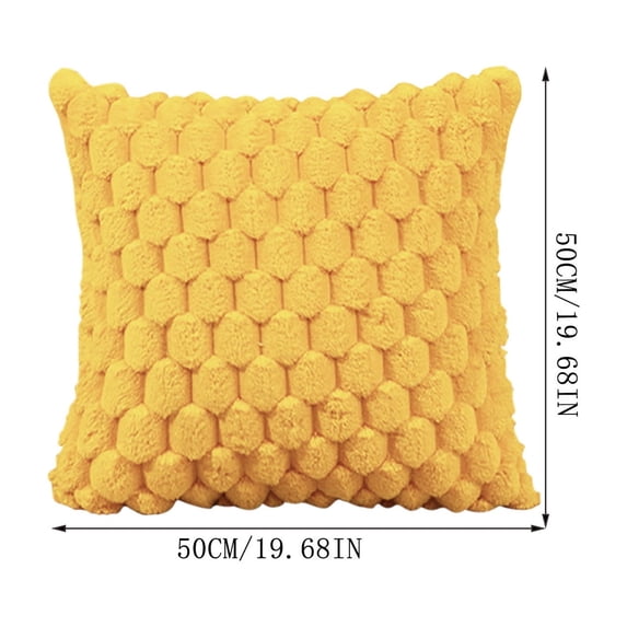Tuvgenk Cotton Throw Pillow Covers 20x20 In Indoors Pillowcases Basic Yellow Solid Color Decor for Patio