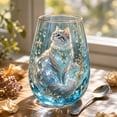 thumbnail image 1 of Tuvgenk Crystal Whisky Glass 420ml Hand-Blown Cat Figurine Tumbler with Gold Rim Gift Boxed for Men, 1 of 7