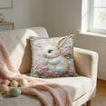 thumbnail image 1 of Tuvgenk Cute Rabbits 3D Printed Pillow Cover 18x18 Inches Faux Embroidery Decorative Throw Pillow Covers for Sofa Bed Easter, 1 of 6