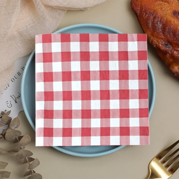Tuvgenk Disposable Dinner Platess Lightweight Square 20 Pc Dinner Plates Party Stackable Red Plates
