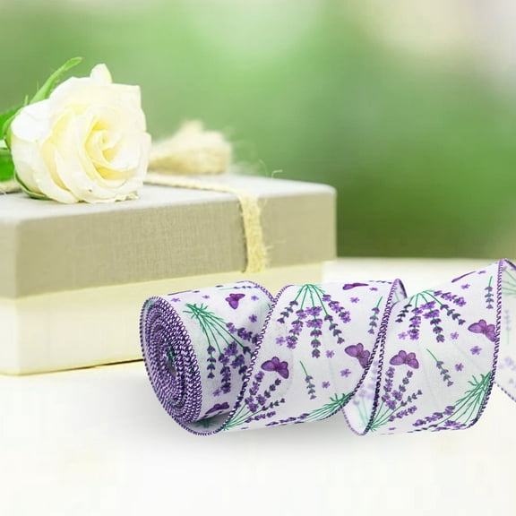 Tuvgenk Diy Craft Ribbon Gift Wrapping Bow Making Home Decor Purple 117in 2.48in Polyester