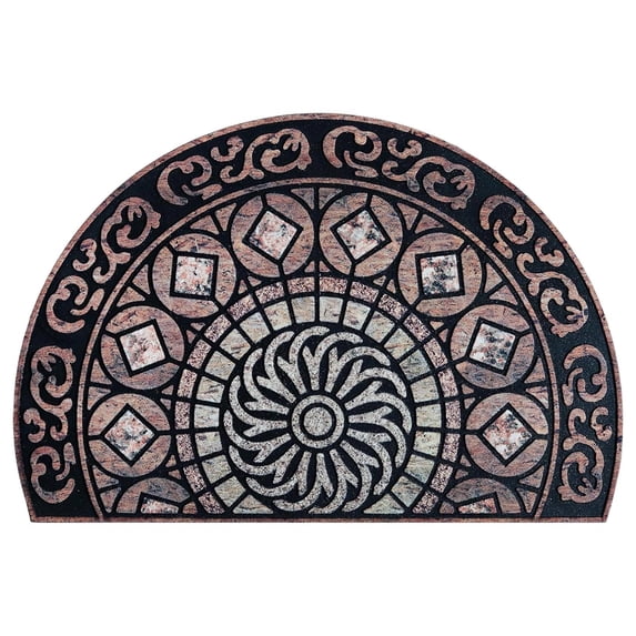 Tuvgenk Door Mats Boho Non Slip Entryway Estate Doormats Semicircle Washable Floor Rug 20x32 inch