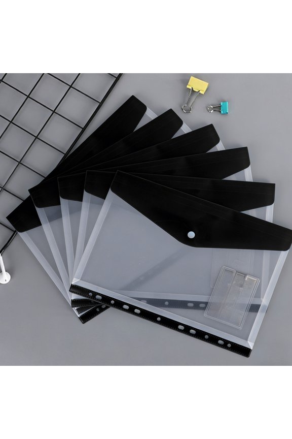 Durable Plastic Storage Bags 11-Hole Black 6-Piece Set Storage Bags Practical Multifunction for Home Use