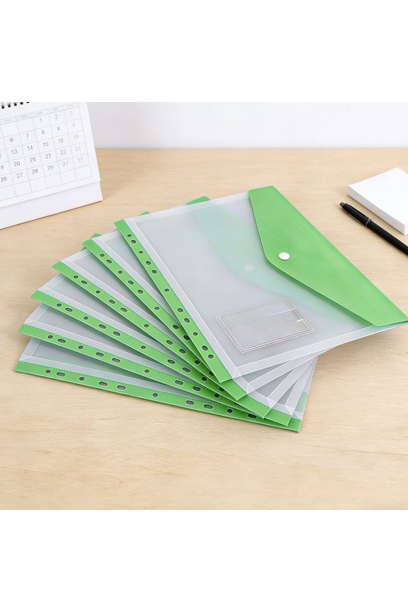 Durable Plastic Storage Bags 11-Hole Green 6-Piece Set Storage Bags Multifunction Practical for Home Use