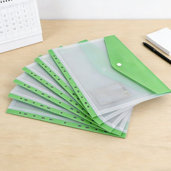 Tuvgenk Durable Plastic Storage Bags 11-Hole Green 6-Piece Set Storage Bags Multifunction Practical for Home Use