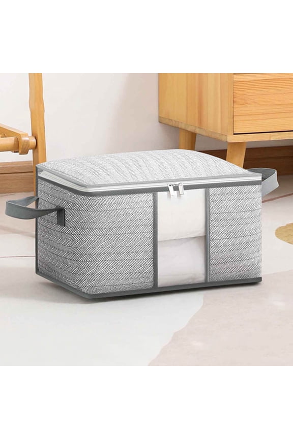 Durable Storage Bags for Clothes Large Gray Storage Bags Zipper Multifunction Practical for Home Use