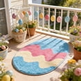 thumbnail image 1 of Tuvgenk Easter Floor Mat Non Slip Indoor Spring Doormats Washable Oval Easter Eggs Area Rug 24 X 16 inch, 1 of 9